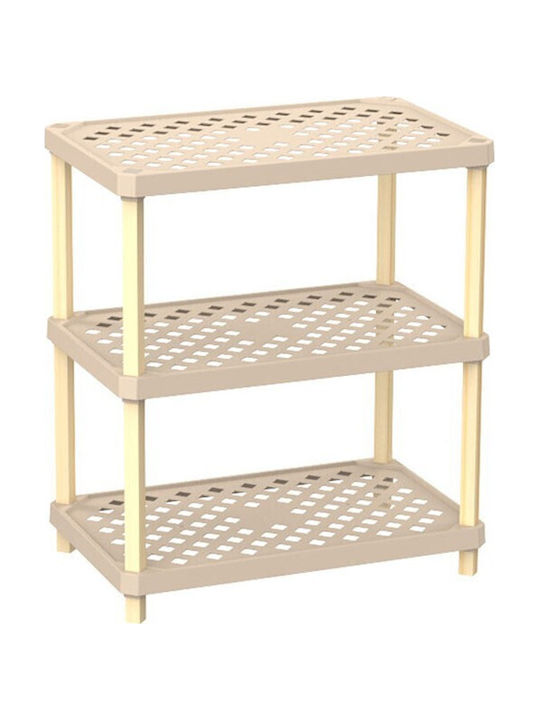 FixWood Boden Badezimmerregal Hölzernes 37.5x60x80cm Beige