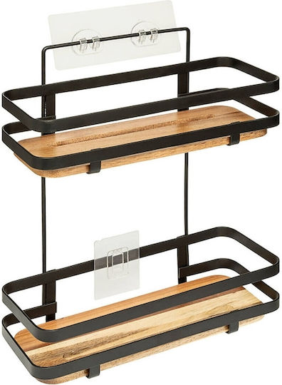 5Five Wall Mounted Bathroom Shelf Metallic 25.5x15.5x30cm Black