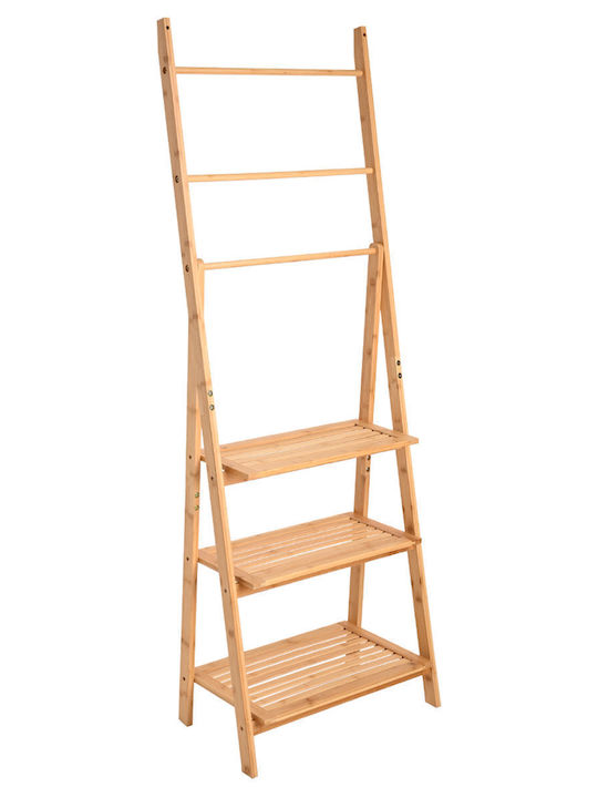 Estia Essentials Επιδαπέδια Ραφιέρα Μπάνιου Bamboo με 3 Ράφια 50x30x152cm Λευκή