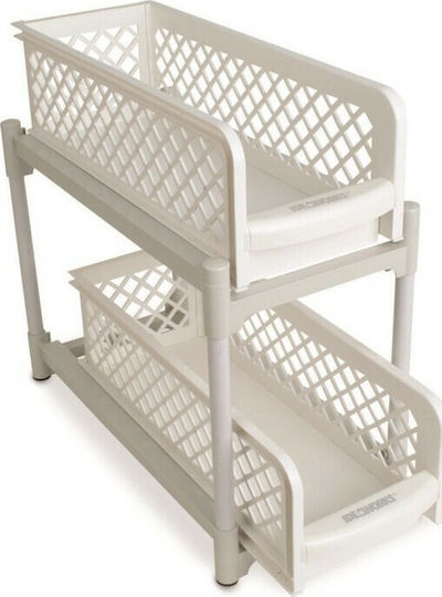 52604 Rafturi de baie Raft Baie Plastic cu 2 Rafturi 33x14.5x38cm Albă 52604 Rafturi de baie Raft Baie Plastic cu 2 Rafturi 33x14.5x38cm Albă