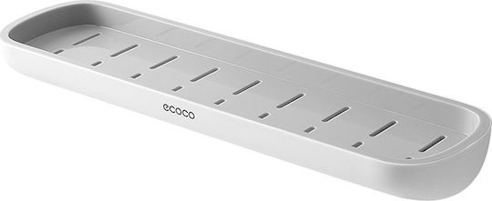 Ecoco Επιτοίχια Ραφιέρα Μπάνιου Πλαστική 12.4x6x42.7cm Λευκή