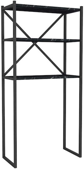 Megapap Mindy Επιδαπέδια Ραφιέρα Μπάνιου Μεταλλική 66x34x160cm Μαύρη