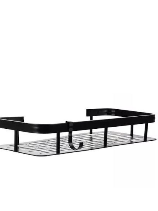 Επιτοίχια Ραφιέρα Μπάνιου Μεταλλική 30x13x4.7cm Μαύρη