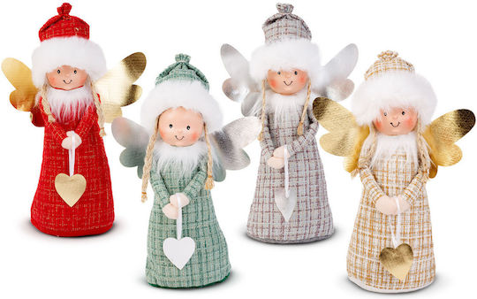 Decorative Doll Christmas Angel 30 Cm Textile Figurine Ceramic Face Decorative Doll Christmas Angel 30 Cm Textile Figurine Ceramic Face