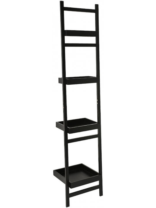 Estia Επιδαπέδια Ραφιέρα Μπάνιου Bamboo με 4 Ράφια 40x9x180cm Μαύρη