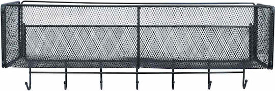 Uncle George Montat pe perete Raft Baie Metal 40x14x15cm Neagră