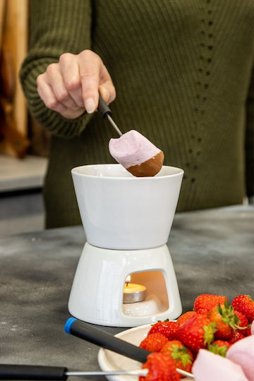 Kitchen Craft Vas pentru Fondue cu Lumină de Ceai Ceramic pentru 11 Persoane 11x11cm