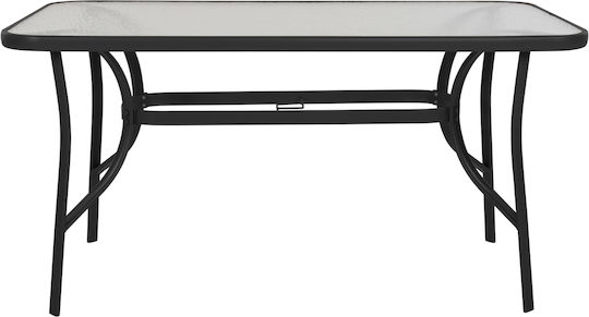 Outdoor Dining Set Bruno 5pcs Black