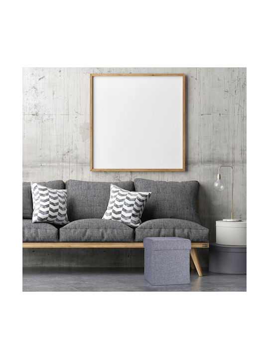 Taburet Camera De Zi Pliabil Cu Spațiu De Depozitare Tapițat Cu Țesătură Gri 41x38x38cm
