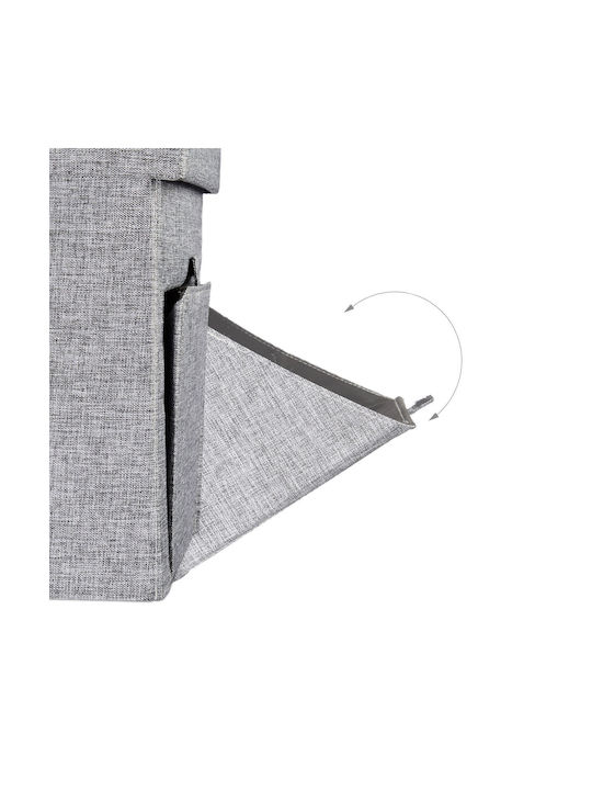 Taburet De Cameră De Zi Pliabil Cu Spațiu De Depozitare Tapițat Cu Țesătură Gri 38x38x38cm