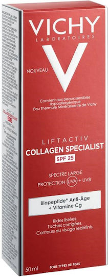 Liftactiv Colagen Specialist Light Cremă Anti-îmbătrânire și Tonifiere de Zi cu Factor de Protecție Solară 25 cu Vitamina C și Colagen 50ml