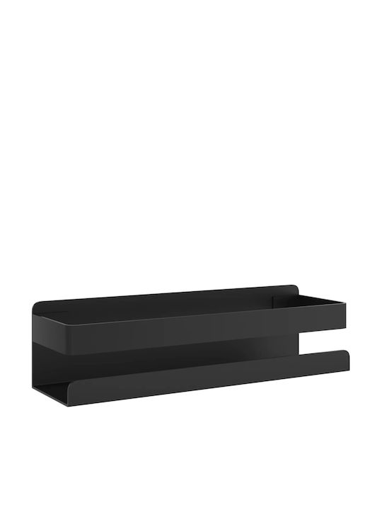 vidaXL Επιτοίχια Ραφιέρα Μπάνιου Πλαστική 23x6.5x6cm Μαύρη