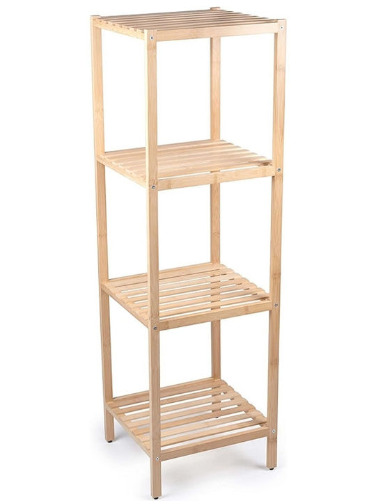 ArteLibre Επιδαπέδια Ραφιέρα Μπάνιου Bamboo με 4 Ράφια 33x32x108.5cm Καφέ