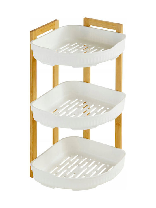 Γωνιακή Ραφιέρα Μπάνιου Τριπλή 29x22x45 F-v Natureo White 204911 29x22x45