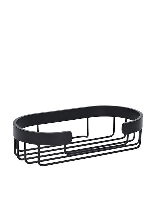 Estia Stance Επιτοίχια Ραφιέρα Μπάνιου Μεταλλική 25x13x6.5cm Μαύρη