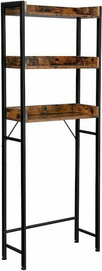 Vasagle Alinru Rafturi de baie Raft Baie Lemn cu 3 Rafturi 63x25x165cm Maro
