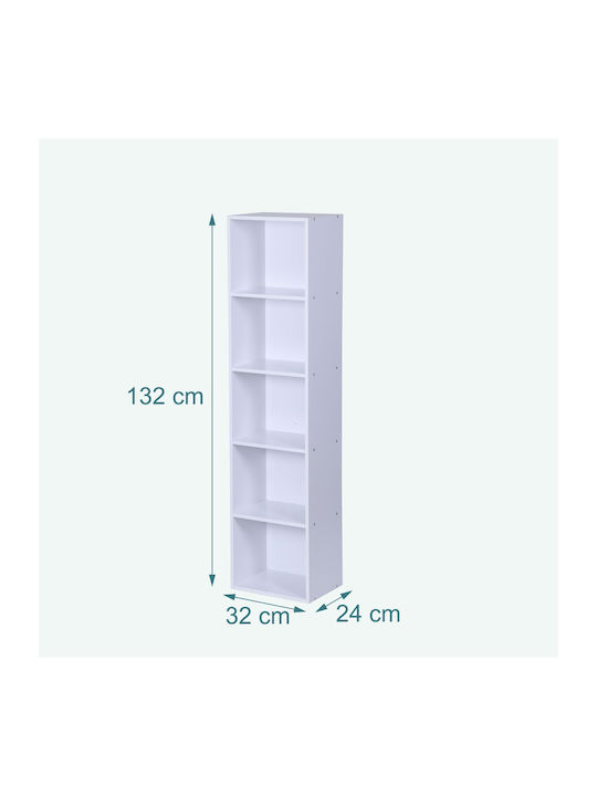 Bibliotecă White 32x24x132 cm