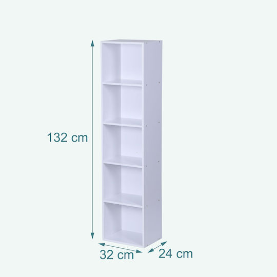 Bibliotecă White 32x24x132 cm