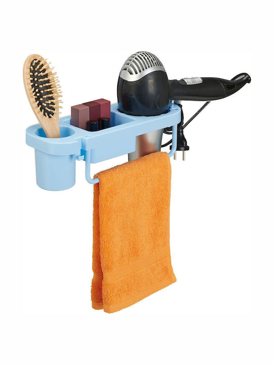 Relaxdays Wall Mounted Bathroom Shelf Plastic 30x10.5x9cm Blue