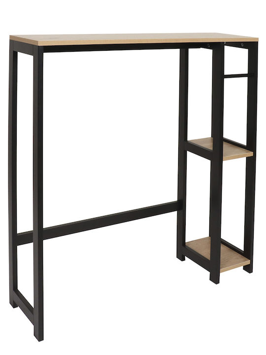 Floor Bathroom Shelf Wooden with 3 Shelves 79x23x95cm Black