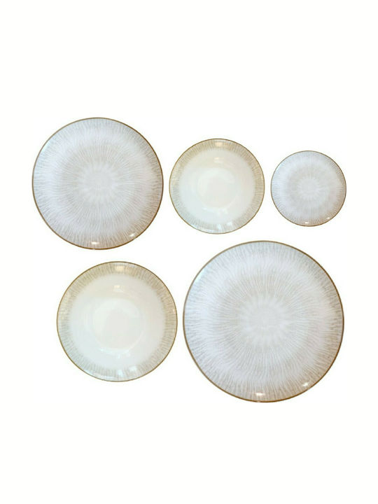 Cryspo Trio Soleil Beige Porcelain Dinnerware Set 20pcs
