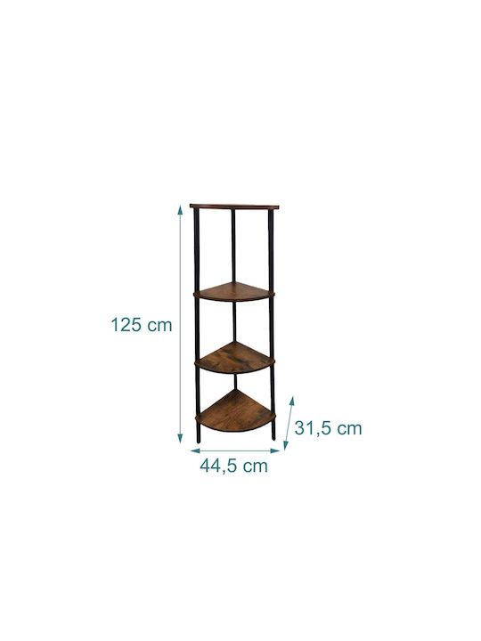 Eck Bücherregal Holzoptik 44.5x31.5x125cm