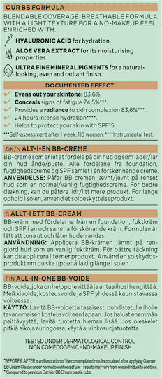 Garnier Hyaluronic Aloe BB Medium Cremă de Față de Zi 24h cu SPF15 pentru Hidratare și Imperfecțiuni cu Acid Hialuronic și Aloe Vera 50ml
