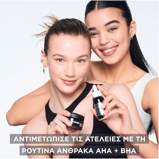 Garnier Pure Active Aha+bha Charcoal 48ωρη Ενυδατική Κρέμα Προσώπου με Νιασιναμίδη & AHA 50ml