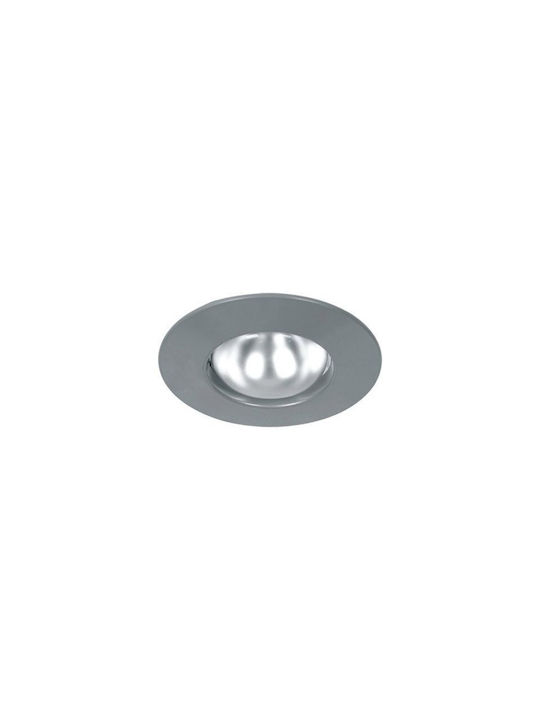 KT Lighting Round Metallic Recessed Spot with Socket E27 Black 1pcs