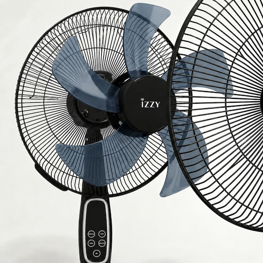 Izzy IZ-9042 Pedestal Fan 70W 40cm Diameter With Remote Control Black