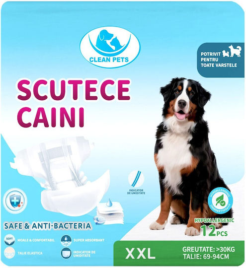 Clean Pets Βρακάκι Σκύλου για Ακράτεια Large 12τμχ