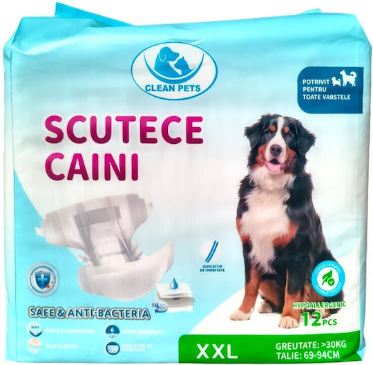 Clean Pets Βρακάκι Σκύλου για Ακράτεια Large 12τμχ