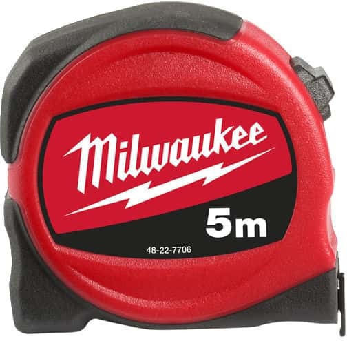Milwaukee Slim Line Tape Measure with Auto-Rewind and Magnet 25mm x 5m