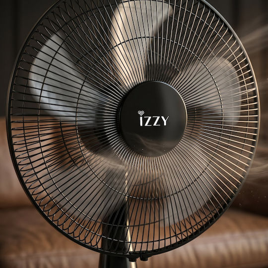 Izzy IZ-9048 Pedestal Fan 70W Diameter 45.72cm with Remote Control Black
