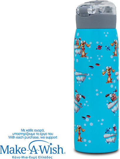 Nava Nava Thermosflasche Rostfreier Stahl 500ml Hellblau mit Stroh