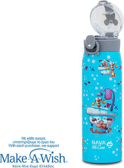 Nava Nava Thermosflasche Rostfreier Stahl 500ml Hellblau mit Stroh