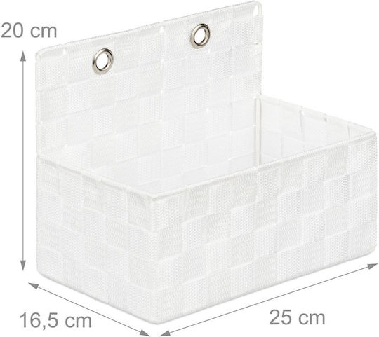 Relaxdays Coș De Depozitare Alb 20x16.5x25cm 2 Bucăți