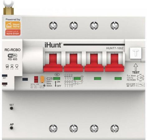 iHunt Vierpoliger Elektrische Schaltpaneel-Druckknopfschalter WiFi 400V 16A