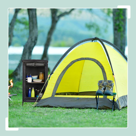 Relaxdays Wardrobe for Camping Folding 87x47.5x47.5cm Gray