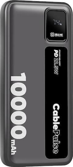 Obal:Me CablePulse Power Bank 10000mAh 22.5W με Θύρα USB-A και Θύρα USB-C Power Delivery Μαύρο