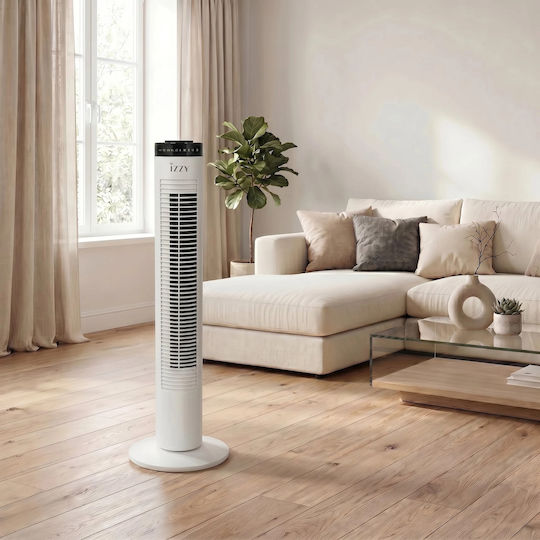 Izzy IZ-9039 Вентилатор Тип Кула 60W с Дистанционно Бял