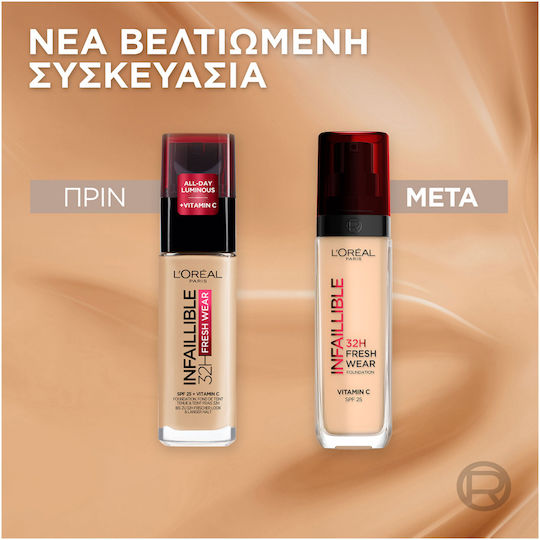 L'Oreal Paris Infaillible 32H Fresh Wear Liquid Foundation 100 Linen 30ml