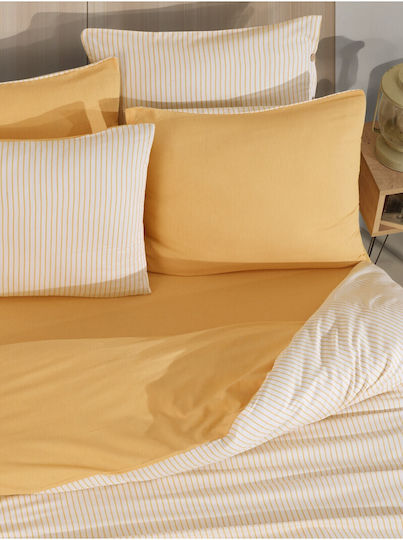 SteweHome Set Huse Pentru Pilote Simplu 160x220cm Galbenă