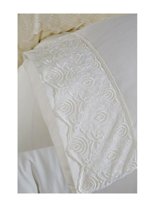 SteweHome Σετ Παπλωματοθήκη Βαμβακερή 200x220cm Διπλή με 4 Μαξιλαροθήκες Μπεζ