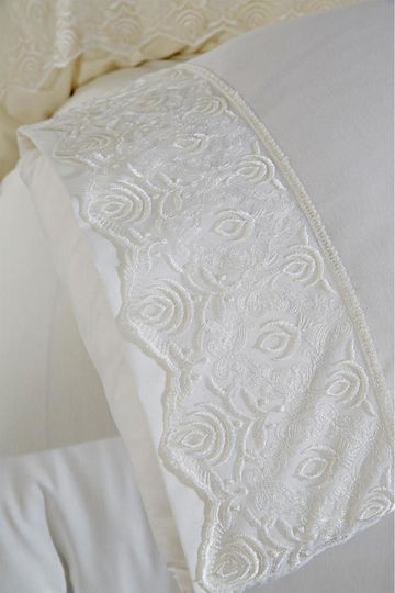 SteweHome Cotton Duvet Cover Set 200x220cm Double With 4 Pillowcases Beige