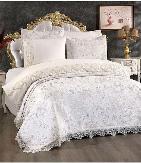 SteweHome Duvet Cover Set 200x220cm Double With 2 Pillowcases Beige