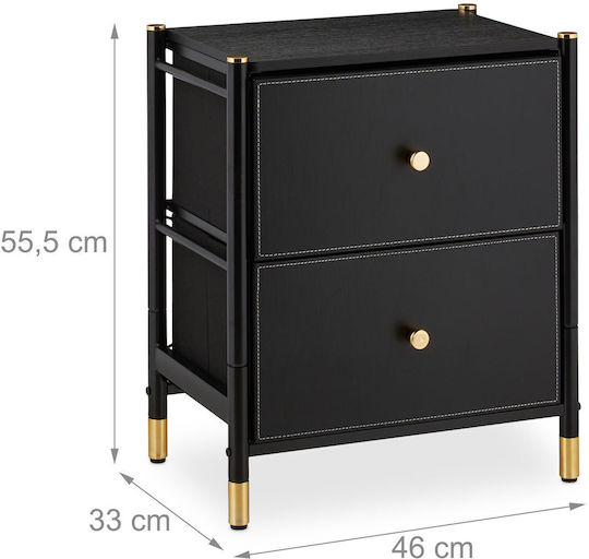 Sertar De Depozitare Din Metal și Țesătură L46xL33xÎ55.5cm