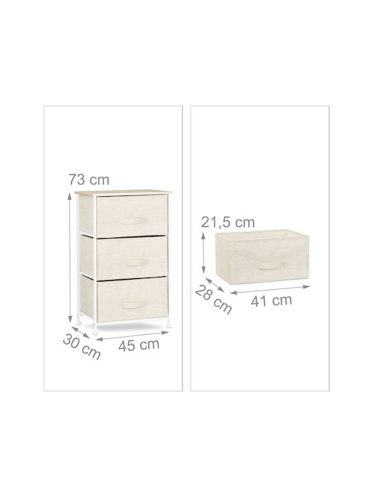 Sertar De Depozitare Din Metal și Țesătură L45xL30xÎ73cm