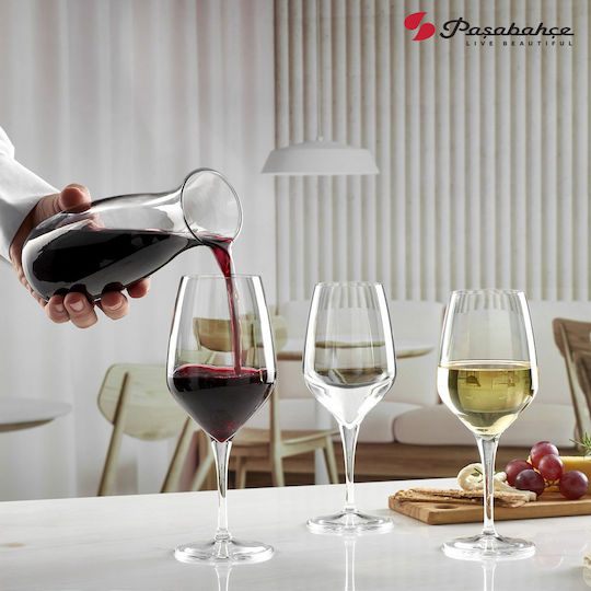 Espiel Napa Set Glasses for White and Red Wine Made of Glass in Red Colour 6 Pieces