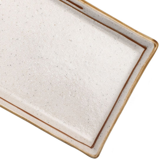Beauty Home Gaia Art 7702-1 Serving Platter Made of White Porcelain 19x12cm